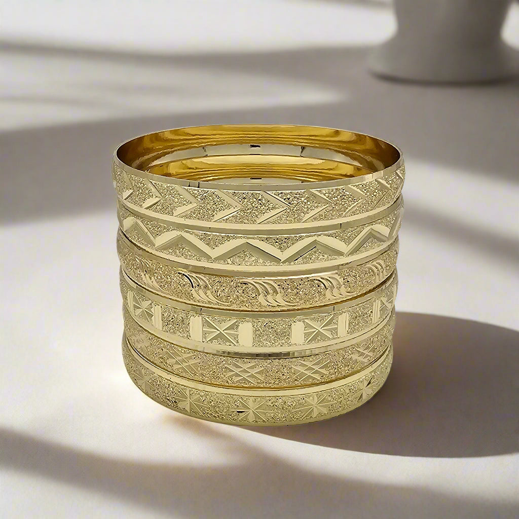 Set of 6 Gold Plated Bangles
