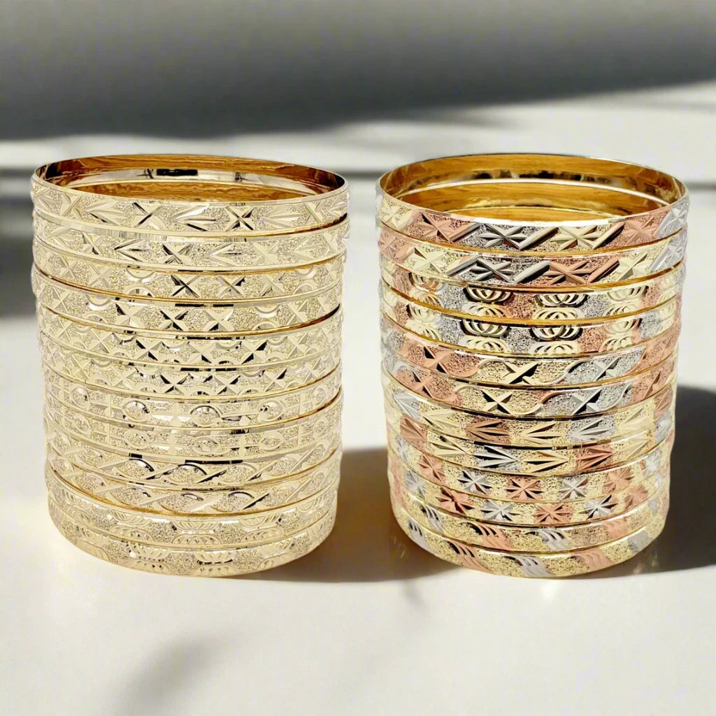 Set of 12 Gold Plated Bangles Set